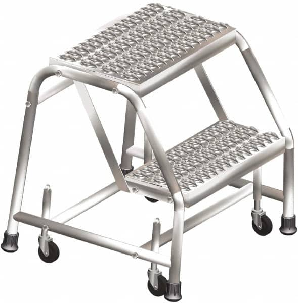 Ballymore - 20" 2 Step Ladder - Rolling Safety Ladder, 300 Lb Capacity, 20" Platform Height, 20" Base Width x 19" Depth, Grip Strut - Caliber Tooling