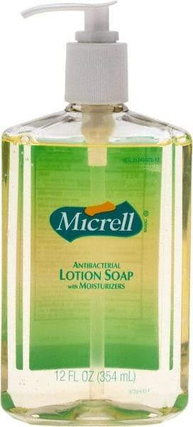 MICRELL - 12 oz Pump Bottle Liquid Soap - Antibacterial, Amber, Light Fragrance Scent - Caliber Tooling