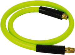 Legacy - 1/2" ID x 0.74" OD 4' Long Lead-In Whip Hose - FNPT x MNPT Swivel Ends, 300 Working psi, 140°, 3/8" Fitting, Green - Caliber Tooling