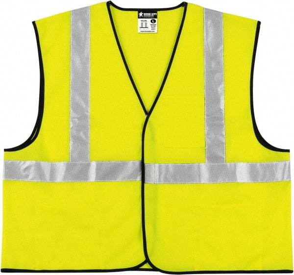 MCR Safety - Size 2XL High Visibility Lime General Purpose Vest - Hook & Loop Closure, 3 Pockets, Polyester - Caliber Tooling