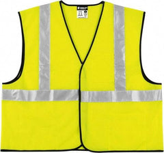 MCR Safety - Size 2XL High Visibility Lime General Purpose Vest - Hook & Loop Closure, 3 Pockets, Polyester - Caliber Tooling