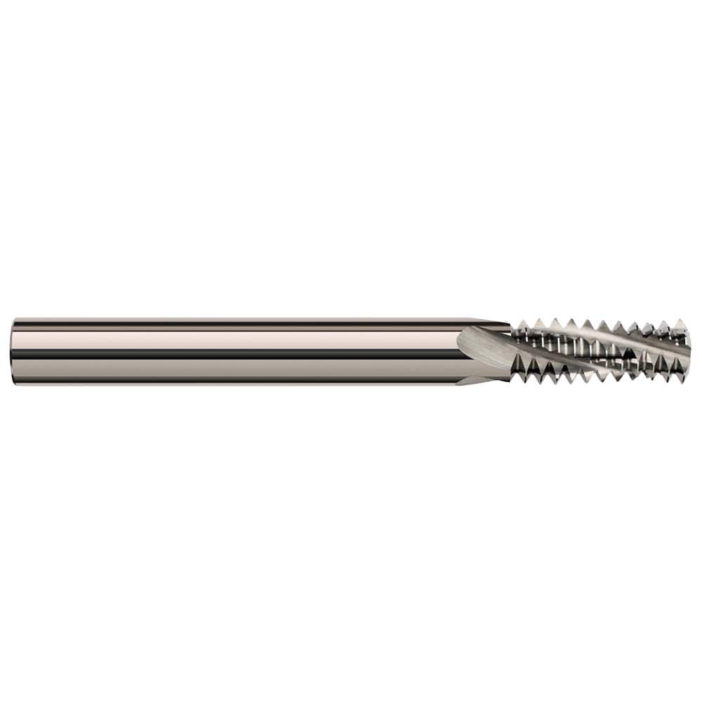 Harvey Tool - 1/4-28 Internal/External 28 TPI 3/16" Shank 3-Flute Solid Carbide Helical Flute Thread Mill - Exact Industrial Supply