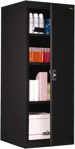 Sandusky Lee - 4 Shelf Locking Storage Cabinet - Steel, 24" Wide x 24" Deep x 60" High, Black - Caliber Tooling