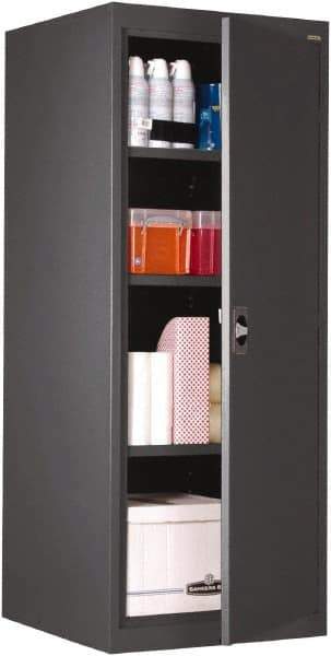 Sandusky Lee - 4 Shelf Locking Storage Cabinet - Steel, 24" Wide x 24" Deep x 60" High, Charcoal Gray - Caliber Tooling