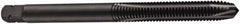 DORMER - M16x1.50 Metric Fine, 3 Flute, Oxide Finish, Cobalt Spiral Point Tap - Plug Chamfer, Right Hand Thread, 102mm OAL, 24mm Thread Length, 12.5mm Shank Diam, 6H Class of Fit, Series E011 - Exact Industrial Supply