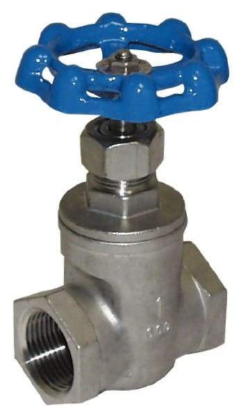 Legend Valve - 1-1/2" Pipe, Threaded Stainless Steel Solid Wedge Stem Gate Valve - 600 WOG, 125 WSP - Caliber Tooling