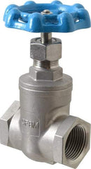 Legend Valve - 1" Pipe, Threaded Stainless Steel Solid Wedge Stem Gate Valve - 600 WOG, 125 WSP - Caliber Tooling