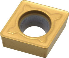 Kennametal - CCMT32.52 MF Grade KC730 Carbide Turning Insert - TiN Finish, 80° Diamond, 3/8" Inscr Circle, 5/32" Thick, 1/32" Corner Radius - Caliber Tooling