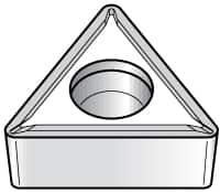 Kennametal - TCGT32.51 LF Grade KC5010 Carbide Turning Insert - TiAlN Finish, 60° Triangle, 3/8" Inscr Circle, 5/32" Thick, 1/64" Corner Radius - Caliber Tooling