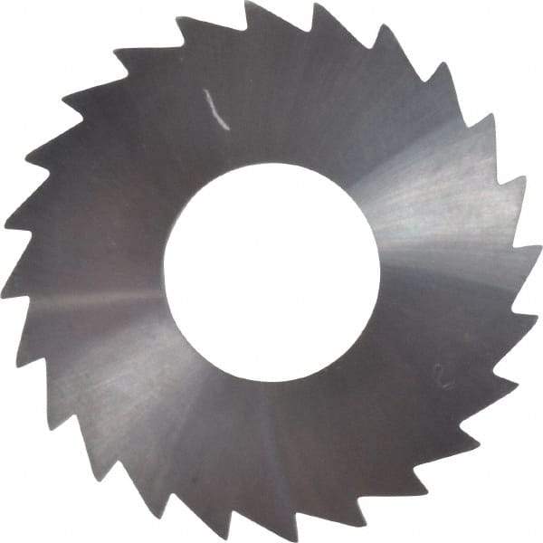 Made in USA - 1-1/4" Diam x 1/16" Blade Thickness x 1/2" Arbor Hole Diam, 24 Tooth Slitting and Slotting Saw - Arbor Connection, Right Hand, Uncoated, Solid Carbide, Concave Ground - Caliber Tooling