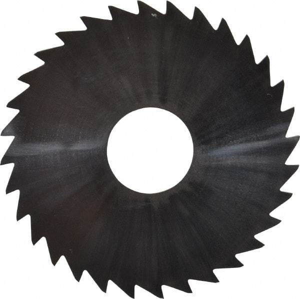 Made in USA - 1-3/4" Diam x 0.0313" Blade Thickness x 1/2" Arbor Hole Diam, 32 Tooth Slitting and Slotting Saw - Arbor Connection, Uncoated, Solid Carbide, Concave Ground - Caliber Tooling