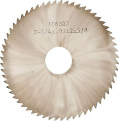 Made in USA - 2-3/4" Diam x 0.0313" Blade Thickness x 5/8" Arbor Hole Diam, 60 Tooth Slitting and Slotting Saw - Arbor Connection, Solid Carbide, Concave Ground - Caliber Tooling