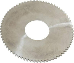 Made in USA - 3" Diam x 0.0781" Blade Thickness x 1" Arbor Hole Diam, 72 Tooth Slitting and Slotting Saw - Arbor Connection, Right Hand, Uncoated, Solid Carbide, 5° Rake, Concave Ground - Caliber Tooling