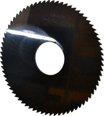 Made in USA - 3-1/2" Diam x 1/16" Blade Thickness x 1" Arbor Hole Diam, 72 Tooth Slitting and Slotting Saw - Arbor Connection, Solid Carbide, Concave Ground - Caliber Tooling