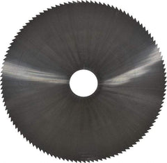 Made in USA - 6" Diam x 1/16" Blade Thickness x 1" Arbor Hole Diam, 120 Tooth Slitting and Slotting Saw - Arbor Connection, Right Hand, Uncoated, Solid Carbide, 5° Rake, Concave Ground - Caliber Tooling