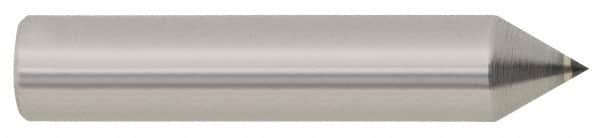 Made in USA - 3/4 Carat Single Pencil Point Diamond Dresser - 2" Long x 3/8" Shank Diam, 60° Included Angle - Caliber Tooling