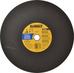 DeWALT - 14" Aluminum Oxide Cutoff Wheel - 7/64" Thick, 1" Arbor, 4,300 Max RPM, Use with Stationary Tools - Caliber Tooling