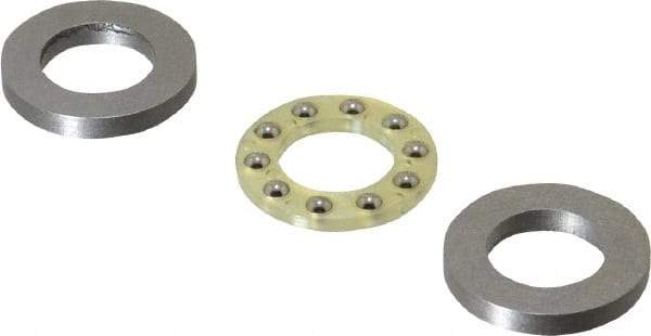 Boston Gear - 1/2" Inside x 7/8" Outside Diam, 3/8" Thick, Alloy Steel Ball Thrust Bearing - Caliber Tooling