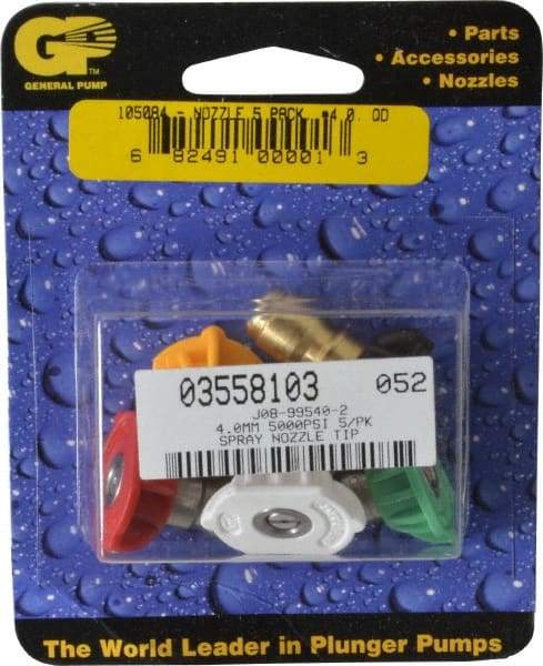 Value Collection - 5,000 psi Fixed, Quick Disconnect Pressure Washer Nozzle - 4mm Orifice Diam, 1/4" Thread - Caliber Tooling