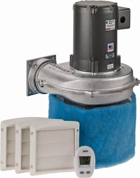 Electra-Kool - 3 Phase, 1.6 to 1.4/0.7 Amp, 455 CFM, 3,450 RPM, 200 Cubic Ft. Filtered Enclosure Blower - 4 Inch Inside Width - Caliber Tooling