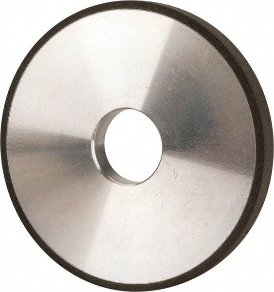 Made in USA - 5" Diam x 1-1/4" Hole x 1/2" Thick, N Hardness, 100 Grit Surface Grinding Wheel - Diamond, Type 1A1, Fine Grade - Caliber Tooling