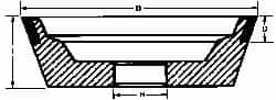 Made in USA - 5" Diam, 1-1/4" Hole Size, 1-3/4" Overall Thickness, 220 Grit, Type 11 Tool & Cutter Grinding Wheel - Very Fine Grade, Diamond - Caliber Tooling