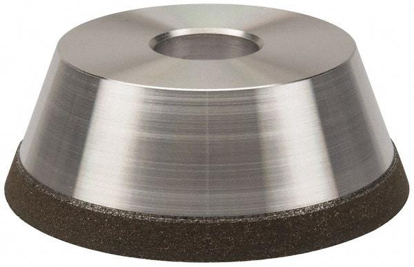 Made in USA - 5" Diam, 1-1/4" Hole Size, 1-3/4" Overall Thickness, 100 Grit, Type 11 Tool & Cutter Grinding Wheel - Fine Grade, Diamond - Caliber Tooling