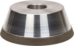 Made in USA - 5" Diam, 1-1/2" Hole Size, 1-3/4" Overall Thickness, 220 Grit, Type 11 Tool & Cutter Grinding Wheel - Very Fine Grade, Diamond - Caliber Tooling