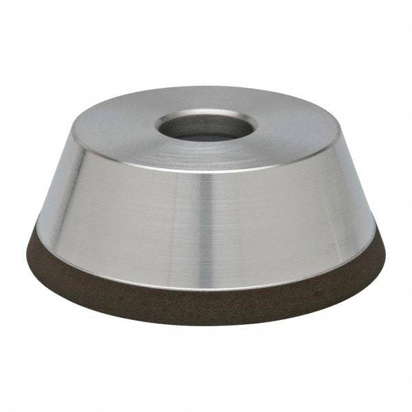 Made in USA - 5" Diam, 1-1/4" Hole Size, 1-3/4" Overall Thickness, 150 Grit, Type 11 Tool & Cutter Grinding Wheel - Very Fine Grade, CBN - Caliber Tooling