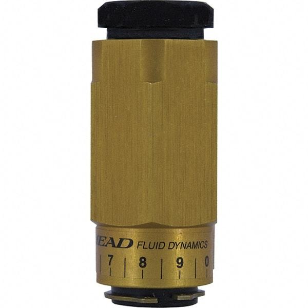 Mead - 1/4" NPTF Threaded Flow Control Valve - 0 to 250 psi & Aluminum Material - Caliber Tooling