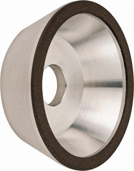 Made in USA - 5" Diam, 1-1/4" Hole Size, 1-3/4" Overall Thickness, 100 Grit, Type 11 Tool & Cutter Grinding Wheel - Fine Grade, Diamond - Caliber Tooling