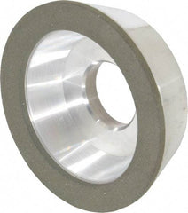 Made in USA - 4" Diam, 1-1/4" Hole Size, 1-1/4" Overall Thickness, 100 Grit, Type 11 Tool & Cutter Grinding Wheel - Fine Grade, Diamond - Caliber Tooling