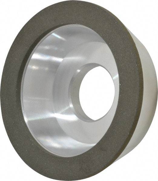 Made in USA - 4" Diam, 1-1/4" Hole Size, 1-1/4" Overall Thickness, 150 Grit, Type 11 Tool & Cutter Grinding Wheel - Very Fine Grade, Diamond - Caliber Tooling