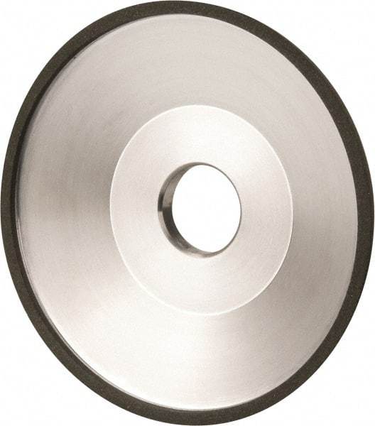 Made in USA - 6" Diam, 1-1/4" Hole Size, 1" Overall Thickness, 100 Grit, Type 12 Tool & Cutter Grinding Wheel - Fine Grade, Diamond - Caliber Tooling