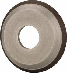 Made in USA - 4" Diam, 1-1/4" Hole Size, 1/2" Overall Thickness, 100 Grit, Type 12 Tool & Cutter Grinding Wheel - Fine Grade, Diamond - Caliber Tooling