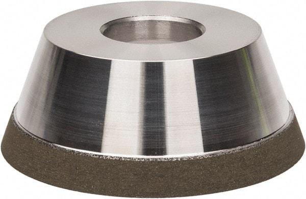 Made in USA - 3-3/4" Diam, 1-1/4" Hole Size, 1-1/2" Overall Thickness, 150 Grit, Type 11 Tool & Cutter Grinding Wheel - Very Fine Grade, CBN - Caliber Tooling