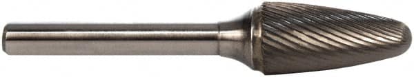 M.A. Ford - 1/2" Cut Diam, 6mm Shank Diam, Tree with Radius Head Single Cut Burr - Carbide, Radius End, 25mm LOC, 175mm OAL - Caliber Tooling