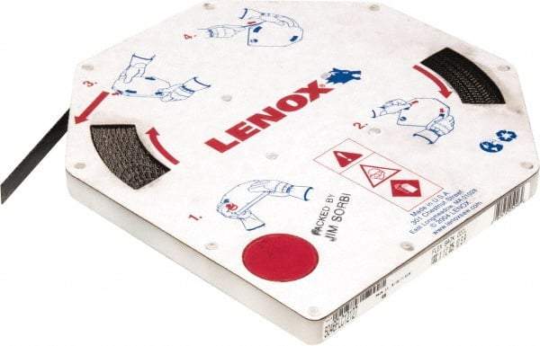 Lenox - 1/2" x 100' x 0.025" Carbon Steel Band Saw Blade Coil Stock - 10 TPI, Toothed Edge, Straight Form, Raker Set, Flexible Back, Constant Pitch, Contour Cutting - Caliber Tooling