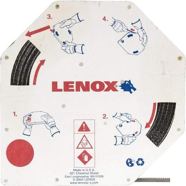 Lenox - 1/4" x 100' x 0.025" Carbon Steel Band Saw Blade Coil Stock - 6 TPI, Toothed Edge, Hook Form, Raker Set, Flexible Back, Constant Pitch, Contour Cutting - Caliber Tooling