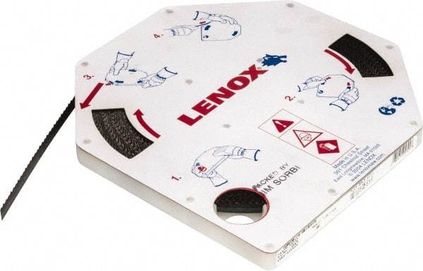 Lenox - 3/8" x 100' x 0.025" Carbon Steel Band Saw Blade Coil Stock - 6 TPI, Toothed Edge, Hook Form, Raker Set, Flexible Back, Constant Pitch, Contour Cutting - Caliber Tooling