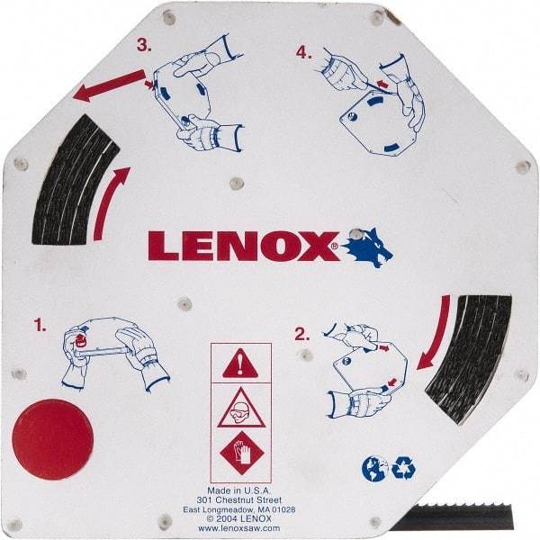 Lenox - 1/2" x 100' x 0.025" Carbon Steel Band Saw Blade Coil Stock - 3 TPI, Toothed Edge, Hook Form, Raker Set, Flexible Back, Constant Pitch, Contour Cutting - Caliber Tooling