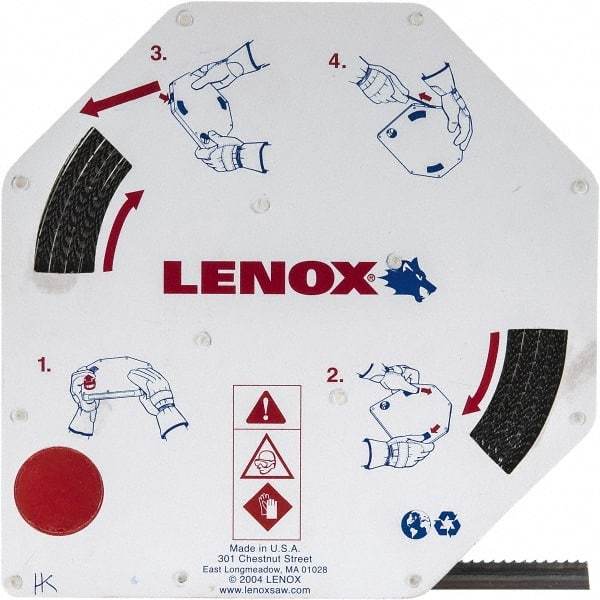 Lenox - 1/2" x 100' x 0.025" Carbon Steel Band Saw Blade Coil Stock - 6 TPI, Toothed Edge, Hook Form, Raker Set, Flexible Back, Constant Pitch, Contour Cutting - Caliber Tooling