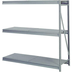 Lyon - 3 Shelf Add-On Solid Steel Steel Shelving - 10,000 Lb Capacity, 96" Wide x 72" High x 30" Deep, Dove Gray - Caliber Tooling