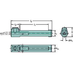 CXS-A1000-08 Cylindrical Shank With Flat To CoroTurn® XS Adaptor - Caliber Tooling