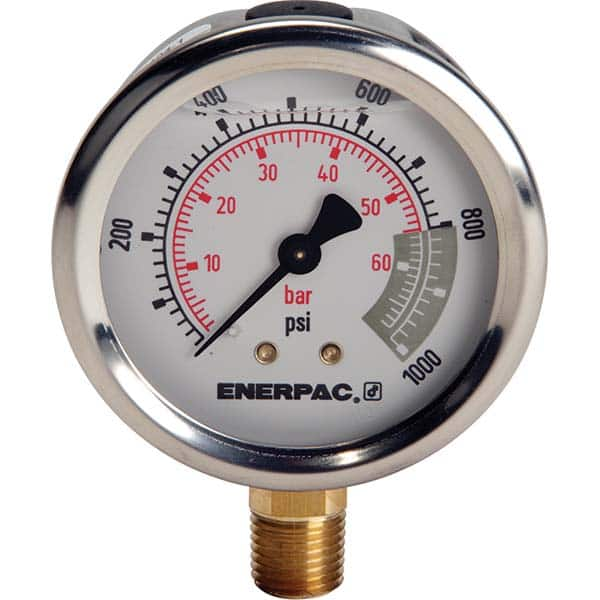 Enerpac - Hydraulic Pressure Gages & Adapters Type: Glycerine Filled Pressure Rating: 600 - Caliber Tooling