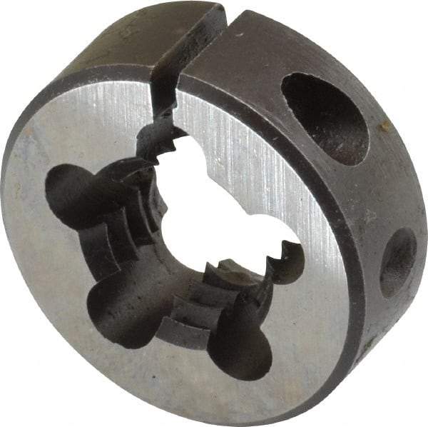 Made in USA - 1/2-13 UNC Thread, 1" Outside Diam High Speed Steel Round Die - 3/8" Thick, Right Hand Thread, Adjustable - Exact Industrial Supply