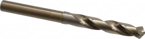 Chicago-Latrobe - 35/64" Drill, 118° Point, Cobalt Silver Deming & Reduced Shank Drill Bit - Oxide/Gold Finish, 6" OAL, Straight Shank, 3-1/8" Flute Length, Right Hand Cut, Split Point, Spiral Flute, Regular Spiral - Caliber Tooling