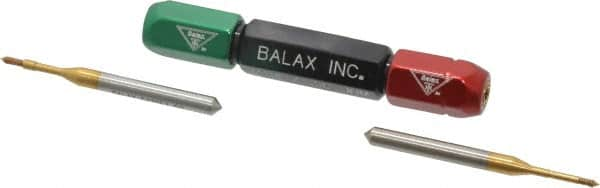 Balax - 2 Piece, M1.40 x 0.300 Thread Size, High Speed Tool Steel Miniature Plug Thread Go No Go Gage Set - 0.0474 Inch Go Pitch, 0.0487 Inch No Go Pitch - Caliber Tooling