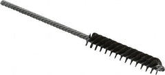 Made in USA - 5/16" Diam Helical Steel Tube Brush - Double Spiral, 0.005" Filament Diam, 1-1/2" Brush Length, 4" OAL, 1/8" Diam Galvanized Steel Shank - Caliber Tooling