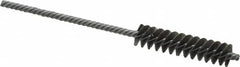 Made in USA - 3/8" Diam Helical Steel Tube Brush - Double Spiral, 0.005" Filament Diam, 1-1/2" Brush Length, 4" OAL, 1/8" Diam Galvanized Steel Shank - Caliber Tooling